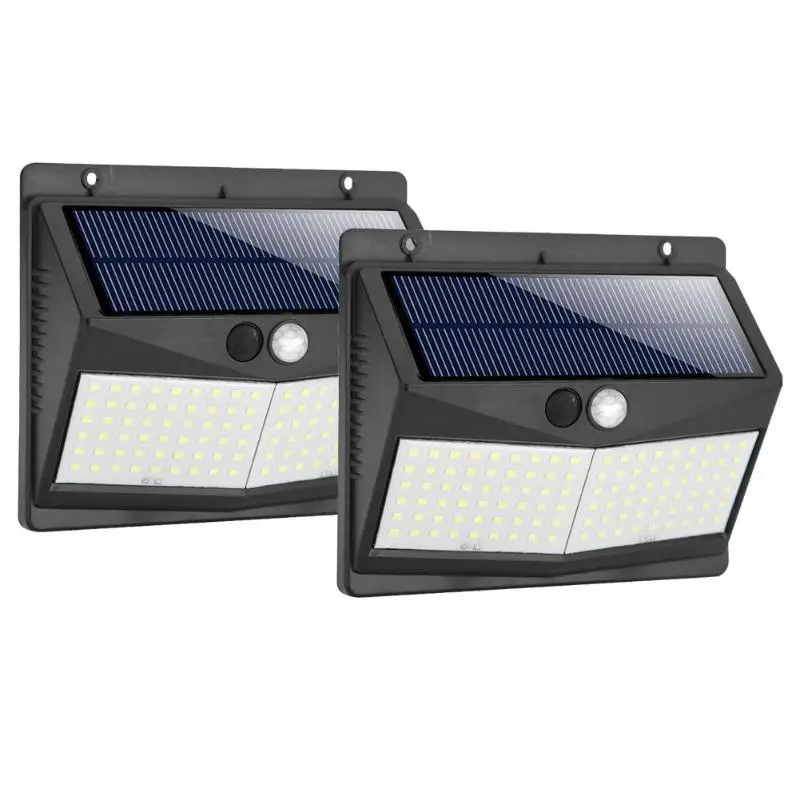 140/108LED трёхсторонний солнечный светильник с датчиком движения PIR, настенный светильник для улицы, водонепроницаемый энергосберегающий светильник для двора, садовой дорожки, Лампа безопасности