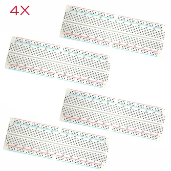 

(MB-102) Breadboard 4pcs MB-102 830 Point Prototype PCB Protoboard 16.5 x 5.5 x 0.85 cm Hot