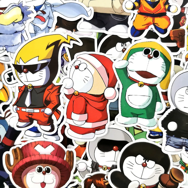 50 шт./компл. Doraemon аниме персонажи граффити наклейки для багажа ноутбук холодильник автомобиль мотоцикл игрушка телефон мультфильм наклейки
