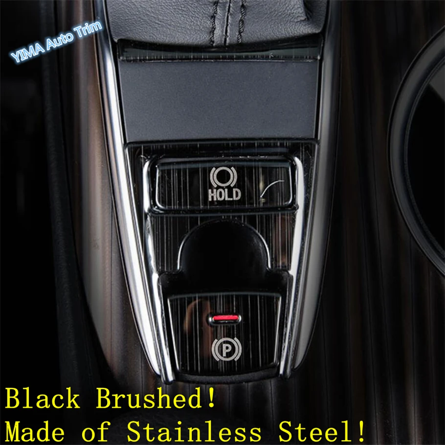

Lapetus Auto Styling Multimedia Control Button AUTO HOLD Frame Cover Trim Fit For Toyota Camry 2018 2019 2020 Black Brushed Blue
