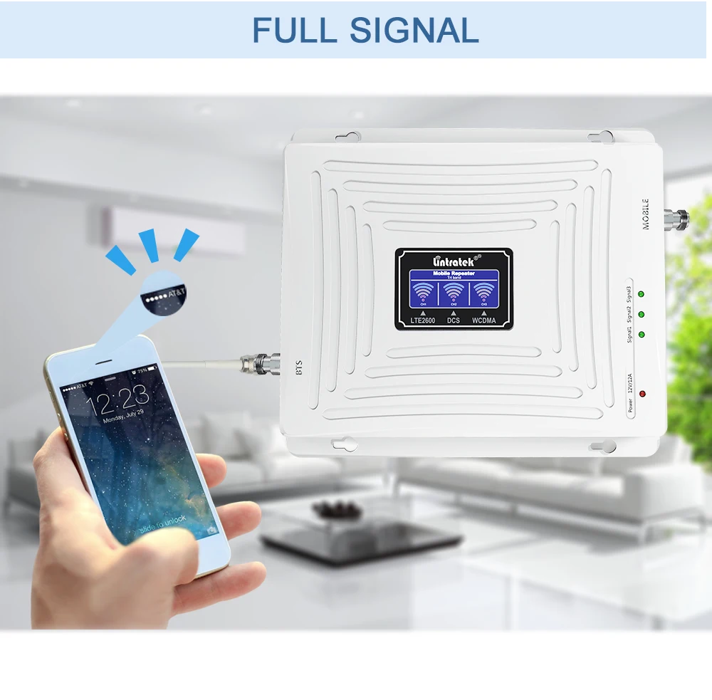 Lintratek tribanda B1+ B3+ B7 3g UMTS 2100mhz GSM 4G LTE 1800mhz 2600mhz lcd мобильный телефон gsm повторитель усилитель сигнала