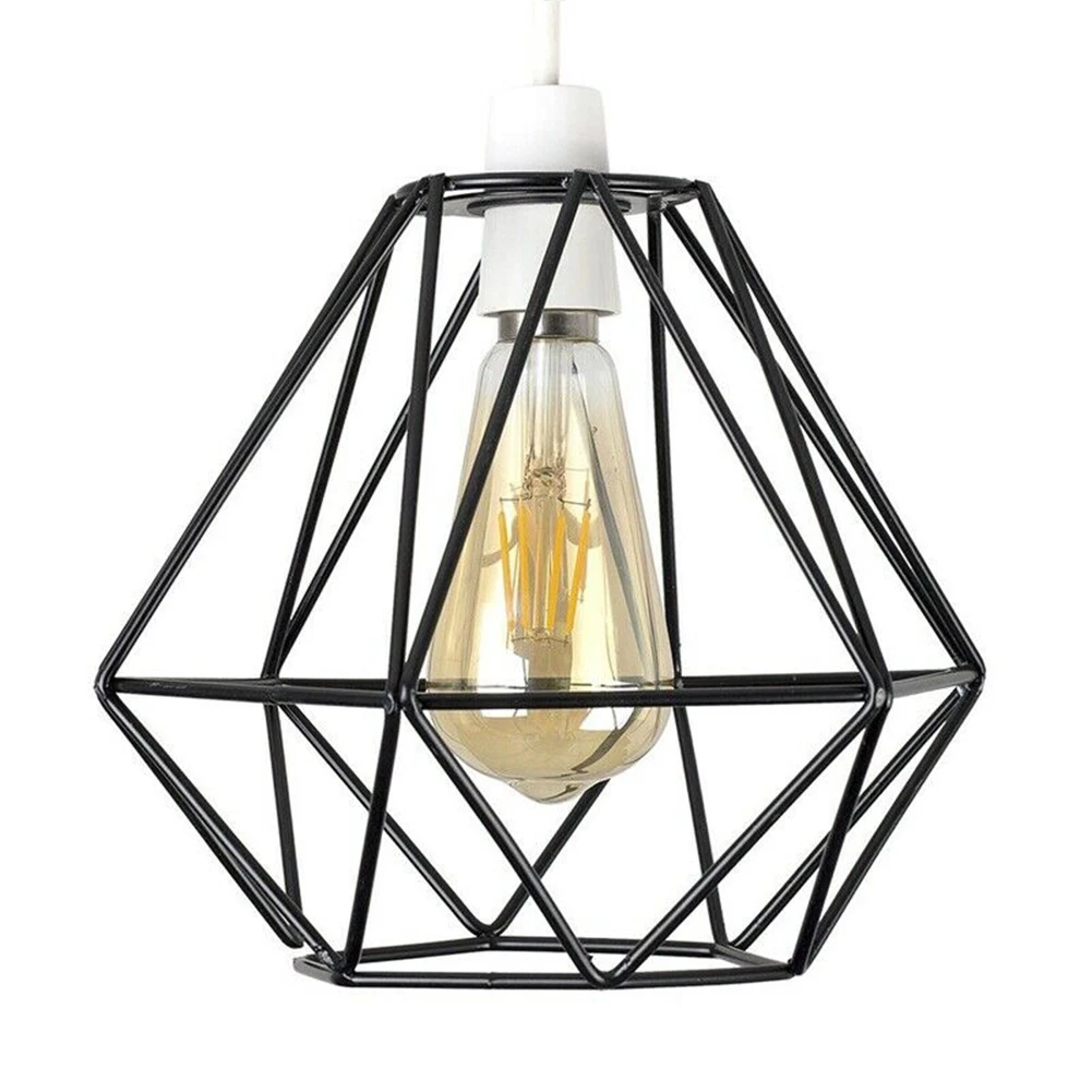 

Vintage Industrial Geometric Iron Structure Cafes Cover Hotel Home Lounge Ceiling Light Use Lamp Shade Decorative Modern