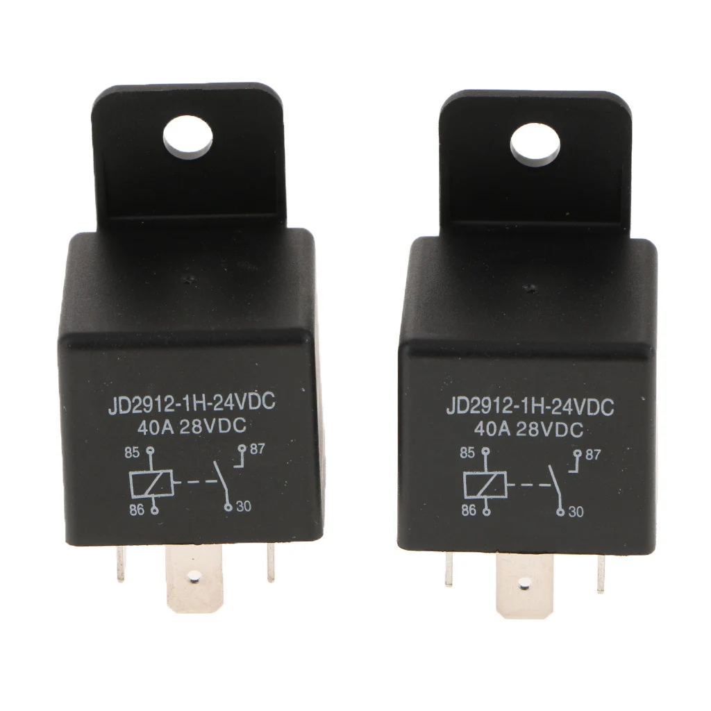 2Pcs Auto 4Pin Relay Relays Socket Control Device Waterproof 24V