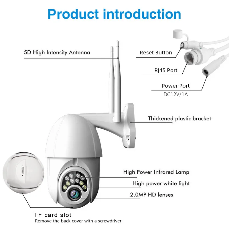 PYMH 1080P HD WiFi наружная IP купольная камера беспроводная безопасность ночного видения зум ИК камера