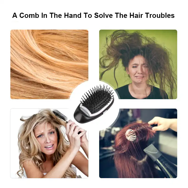 Mini Electric Massage Hair Brush Hair Comb Portable Ionic Comb For