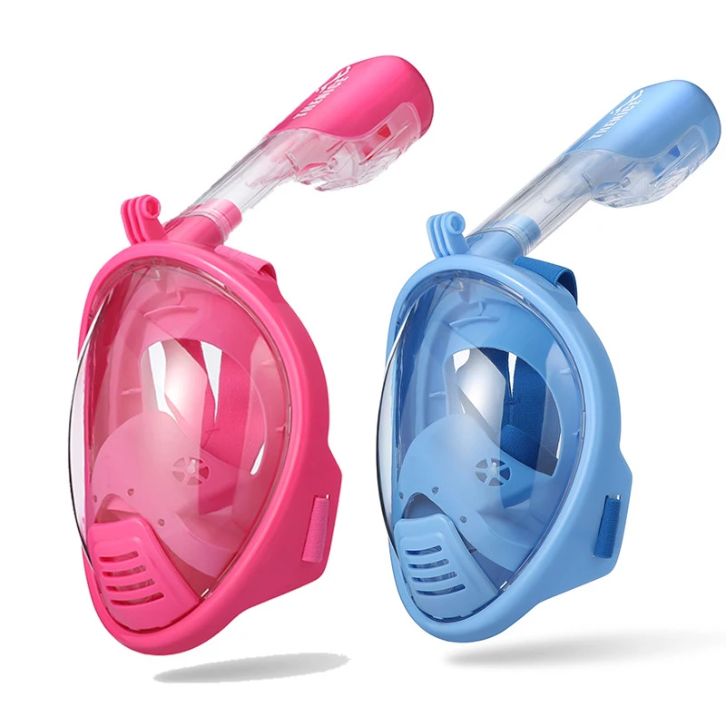 

Full Face Snorkel Mask Easybreath Foldable Anti-UV Ear Equalizer 180° Panoramic Seaview Anti-Leak Anti-Fog with Camera Mount Ear