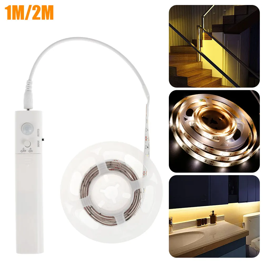 

Under Cabinet light LED Strip Lamp with Wireless PIR Motion Sensor Light USB Rechargeable For kitchen Wardrobe Closet Light