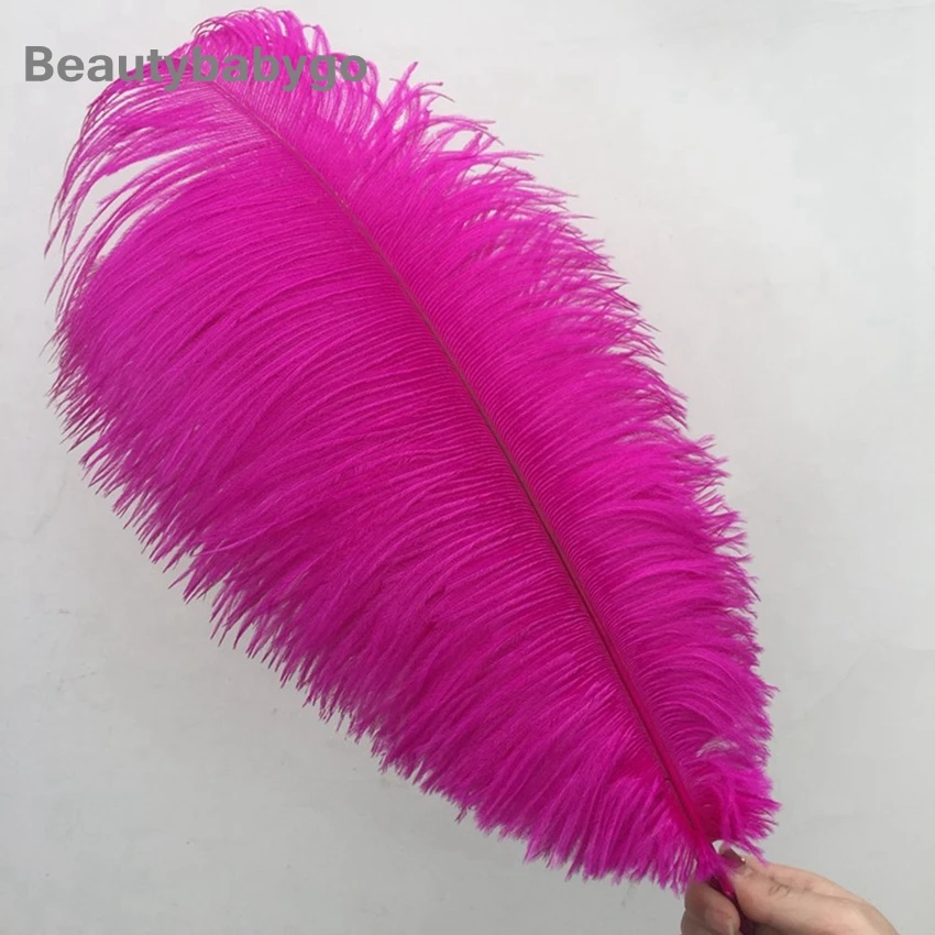 

50PCS 45-50cm 18-20" Hot Pink Dyed High Quality Ostrich Feathers Natural Carnival Christmas Decoration Plume Pluma Crafts Making