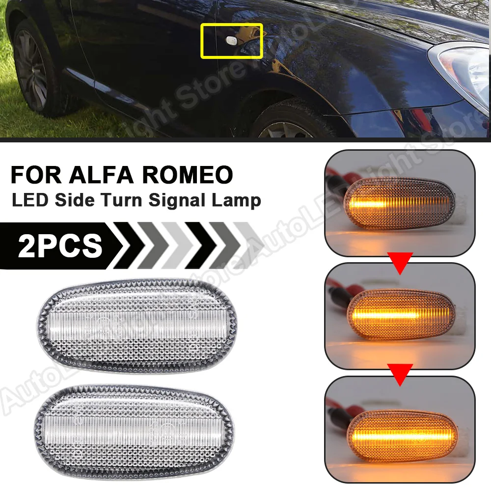2 шт. для Alfa Romeo 147 GT Fiat динамический чистый светодиодный боковой габаритный фонарь