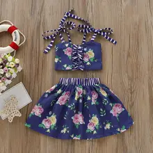 Платье для девочек коллекция года, новые платья в Корейском стиле для девочек, полосатые топы с цветочным рисунком, Детские платья для сестер платье принцессы для девочек