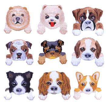 

Dog Rabbit Patches for Clothing Iron on Embroidered Sewing Applique Cute Sew on Fabric Badge DIY Apparel Accessories Decor H