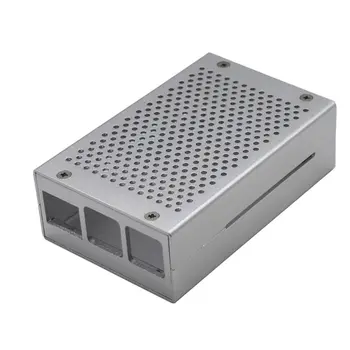 

Black/Silver Aluminum Alloy Case Shell Box Metal Enclosure for Raspberry Pi 4 Model B