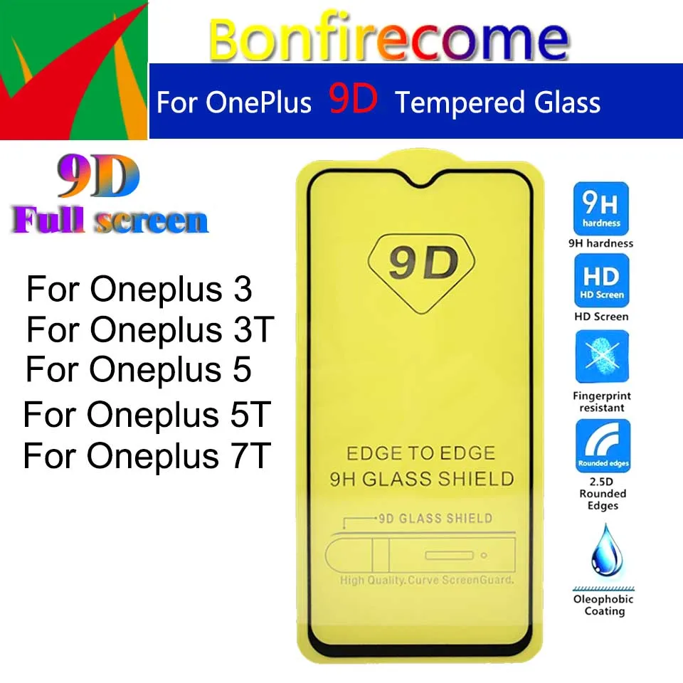 50 шт./партия Защитная пленка для экрана 9D Защитное стекло Oneplus 3 5 Закаленное 3T T 7T