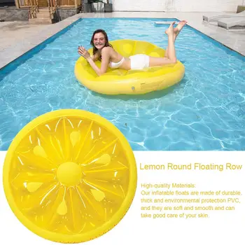 

High Quality 143cm PVC Inflatable Pool Float Water Lounge Lemon Round Float Row Summer Beach Water Party Toy For Adult Kids