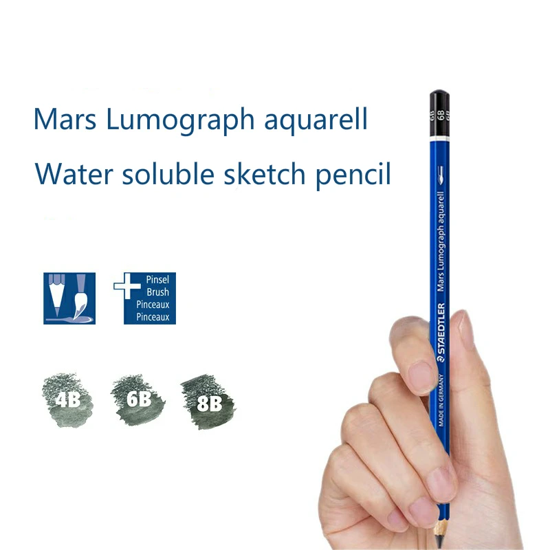 1 компл. STAEDTLER 100A G6 высокое качество Рисование эскиз карандаш водорастворимый набор жестяная коробка 4B 6B 8B принадлежности художественные Кисти