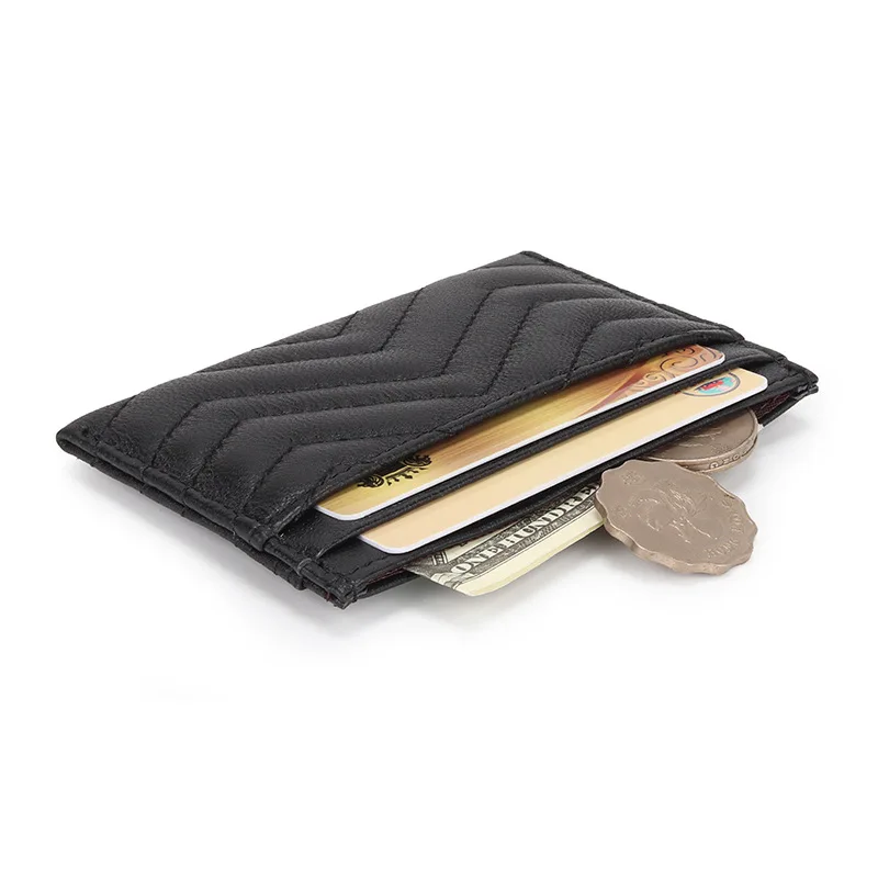 Ultrathin Card Holder Minimalist Slim Sheepskin Leather Wallet for Men Women Mini Small Card Wallet 2023 New Ladies Coin Purses