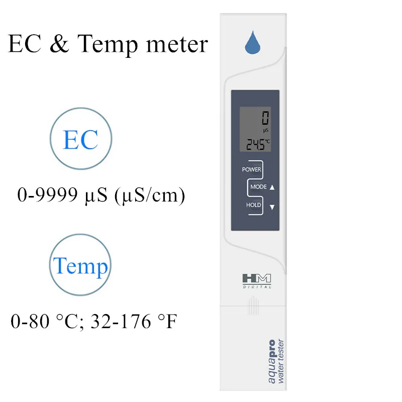 

HM Digital AP-2 EC Meter 2 in 1 EC Temperature Water Quality With Automatic Calibration Electrical Conductivity Tester 40% Off