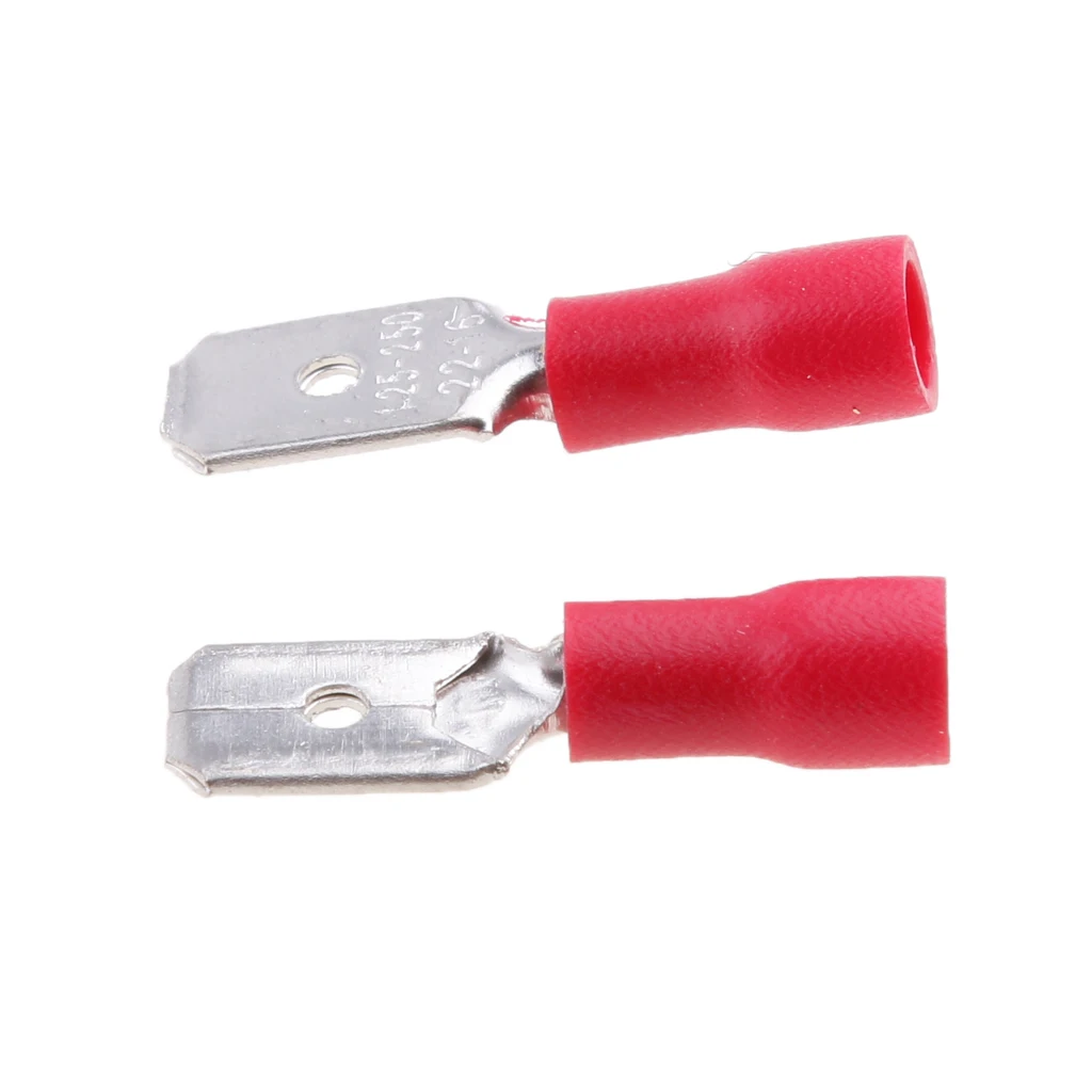 100 Pieces Male Female Insulated Wire Spade Terminal Crimp Connector Red