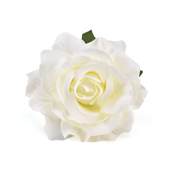 

1pcs Large Artificial White Rose Silk Flower Heads For Wedding Decoration DIY Wreath Gift Box Scrapbooking Craft Fake Flowers