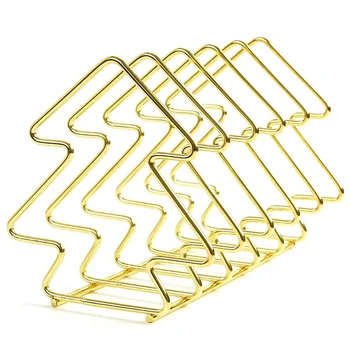 

File Sorter Organizer 5 Section Iron Wire Book Ends azine Stand to Storage Mail,Paper,Document,Folder,Office(Gold)