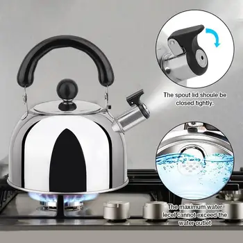 

Tea Kettle Whistling Stainless Steel Teakettle With Ergonomic Handle Whistling Teapot For Induction Cookers Gas Stoves