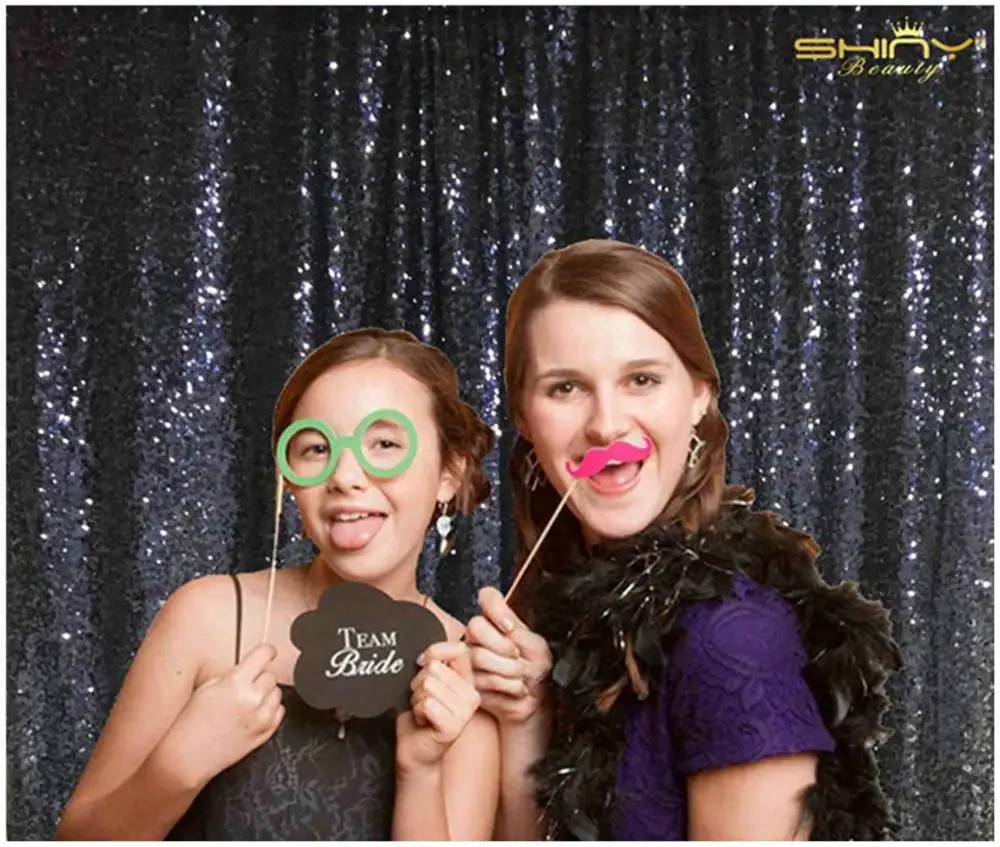 

Shinybauty 8x10ft-240x305cm Midnight Blue Sequin Backdrop Halloween Glitter Party Decoration Curtain-M190814