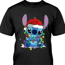 Рождественская футболка с вышивкой Санты черная Хлопковая мужская футболка высокого качества из США