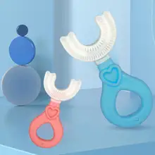 Brosse à dents pour enfants, soins buccaux de type U, tête à main pour nourrissons, brosse à dents à poils souples pour tout petits