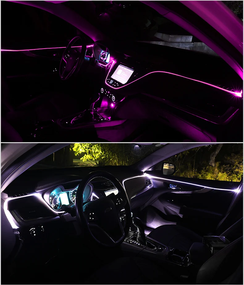 6/10M RGB волоконно-оптический Атмосфера лампы салона автомобиля окружающей среды светильник декоративные настольные лампы для Audi A4 B6 B8 B7 A6 C5 C6 C7 A3 A5 Q3 Q5 Q7 TT