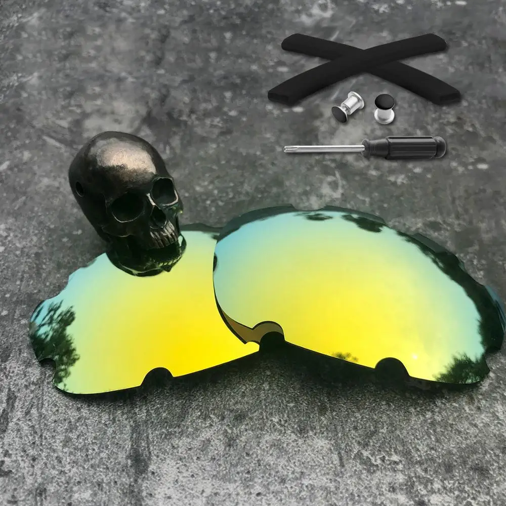 24K Gold Firtox настоящая поляризованная улучшенная замена линз и носки с ушками и болтами и T20 для-солнцезащитных очков с продольной курткой в виде сплит-куртки - Цвет линз: 24K Gold