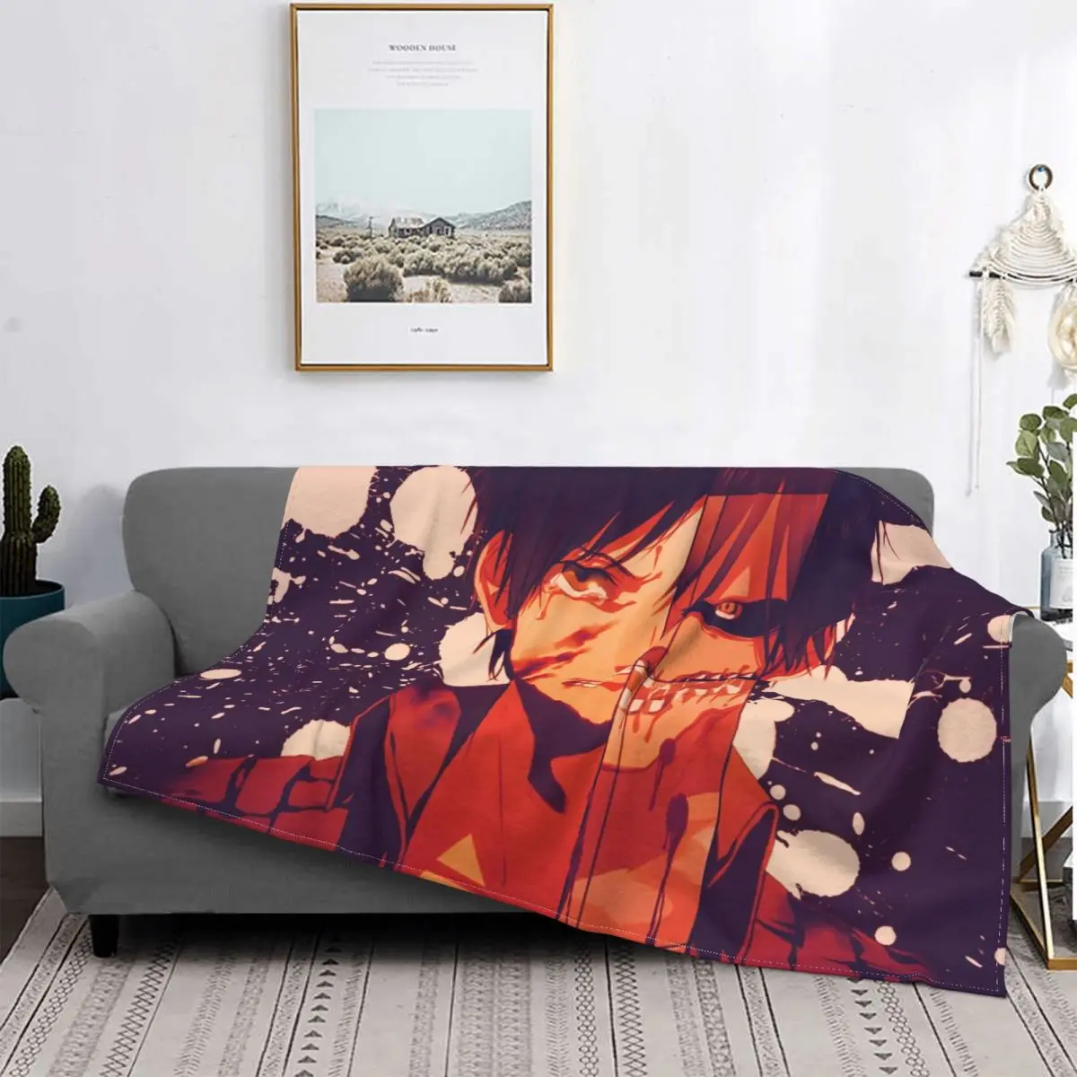 Attack On Titan Blanket Cover Velvet AOT Anime Super Warm Throw