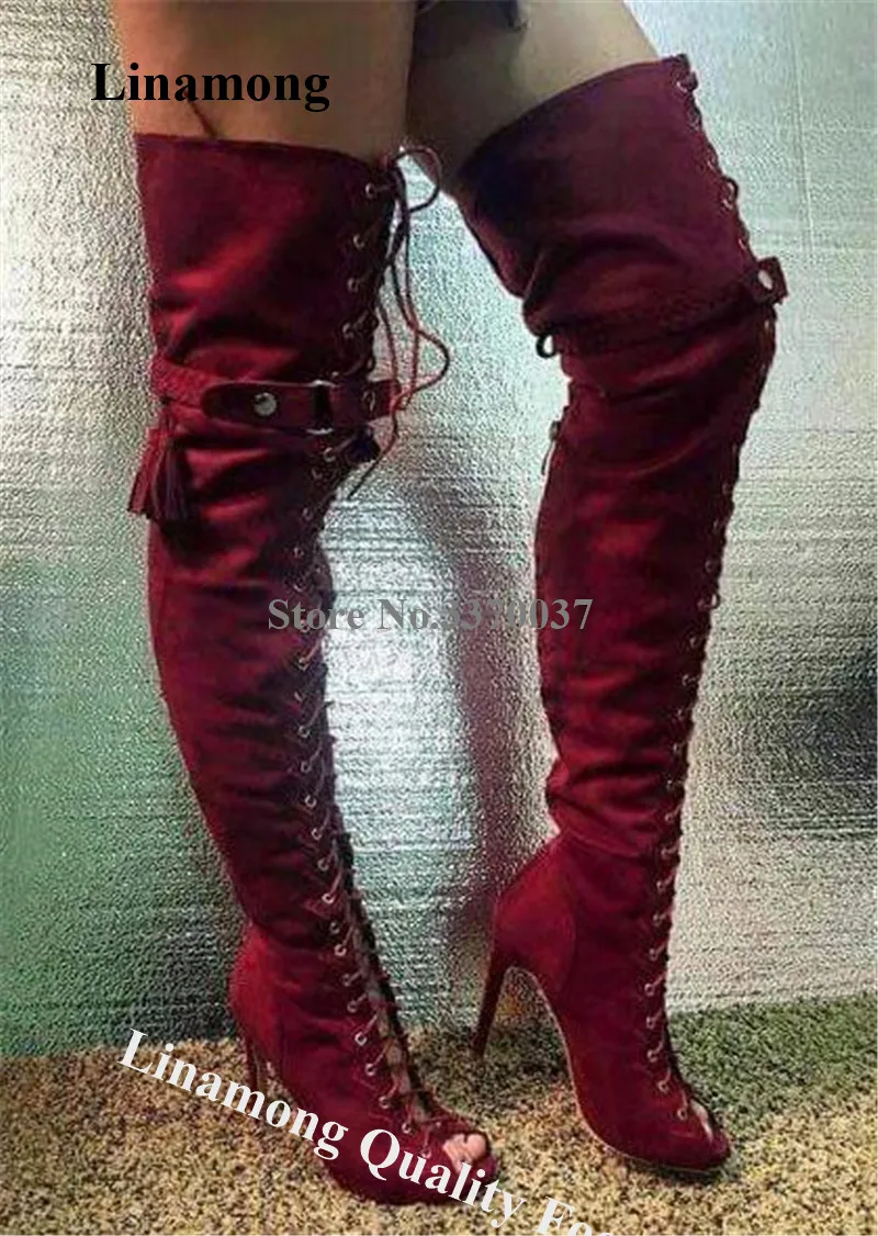 peep toe gladiator boots