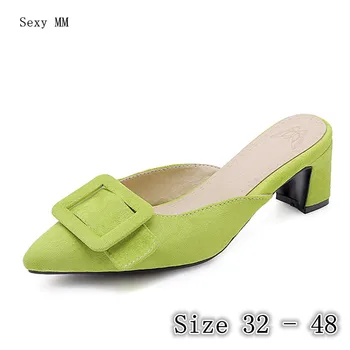 

Pumps Women Square High Heels Sandals Slingbacks Shoes Woman High Heel Shoes Small Plus Size 32 33 -40 41 42 43 44 45 46 47 48
