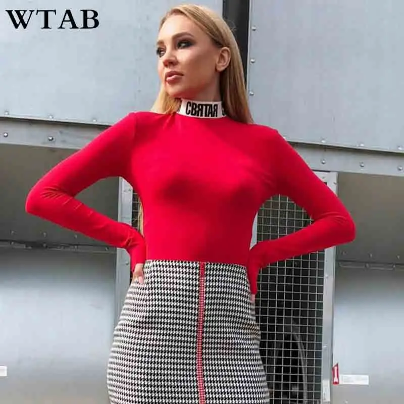WTAB, однотонные черные женские боди, водолазка, длинный рукав, бодикон, весна-осень, комбинезоны, эластичные, тянущиеся, обтягивающие, женские комбинезоны