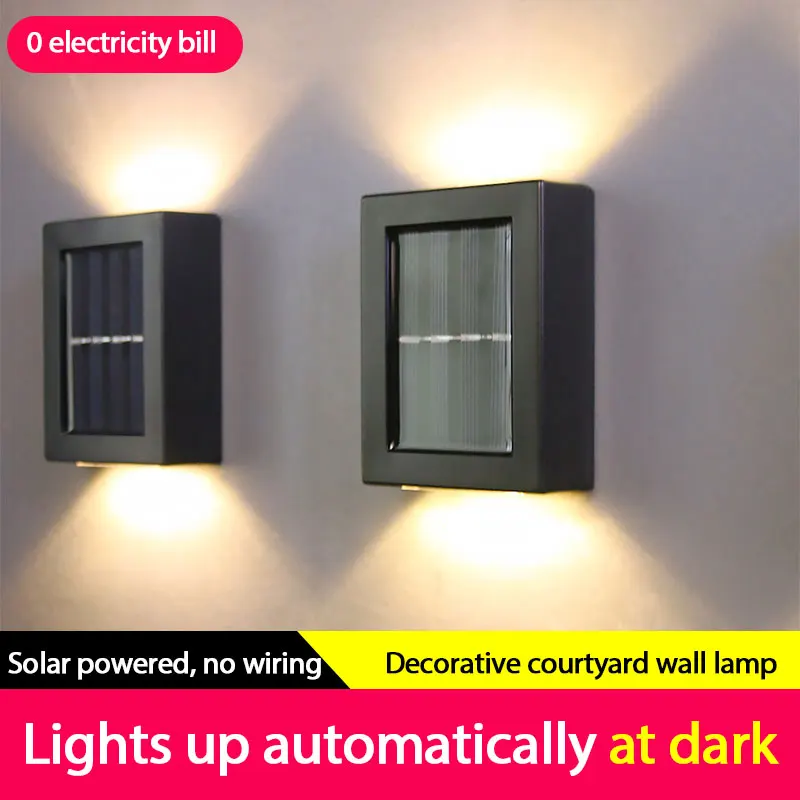 

2pcs Led Wall Lamp Outdoor IP65 Waterproof PC Lampshade Up Down Wall Light For Home Stair Bedroom Bedside Corridor Lighting