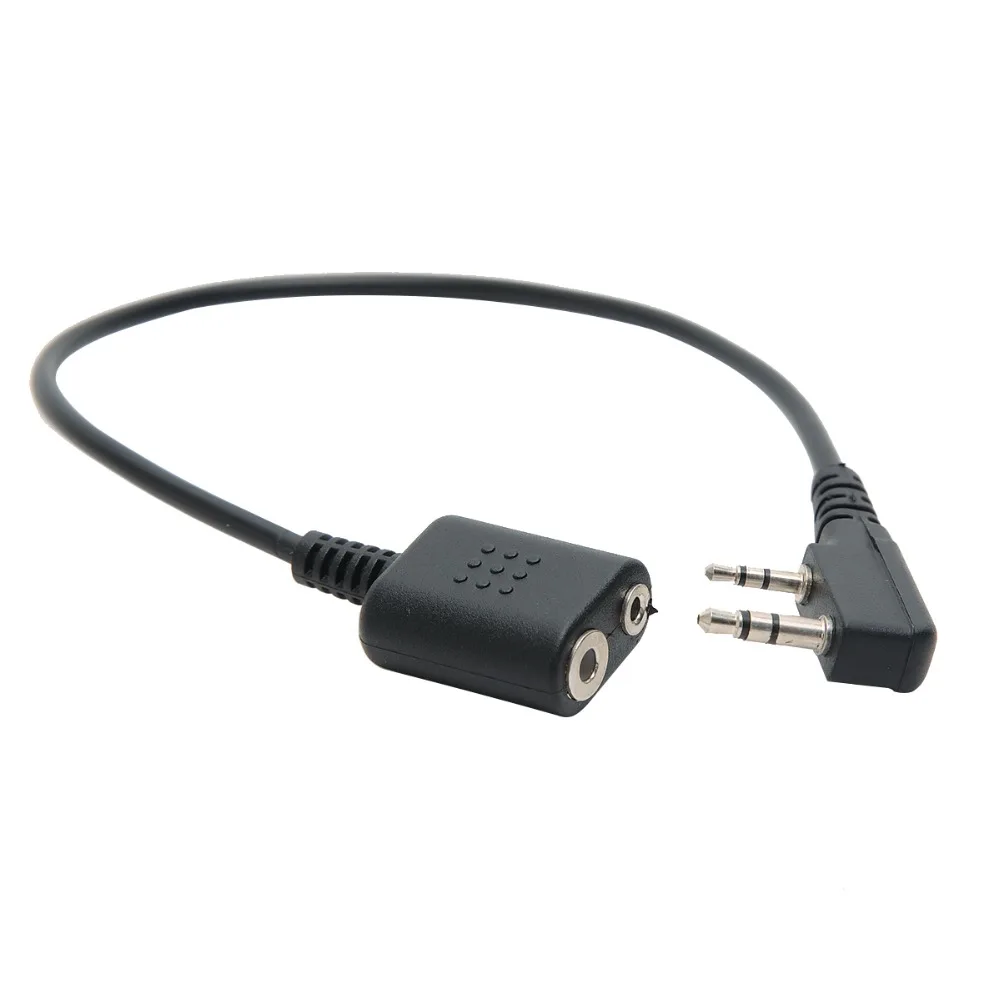 2 Pin Earpiece Headset Speaker Mic Extension Cable Adapter for Kenwood TYT Baofeng Walkie Talkie UV-5R BF-888S UV-82 UV-S9 Radio