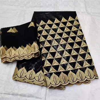 

2020 New arrival african bazin riche fabric with beads cord lace fabric guinea brocade fabric for wedding L121406