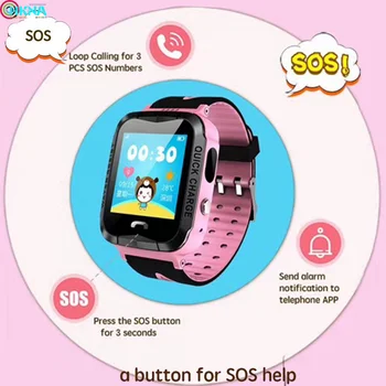 

Kids Smart Watch GPS SOS SIM Card Phone Call Monitor Sport Watches Camera FlashLight Baby Waterproof watch for Huawei Iphone