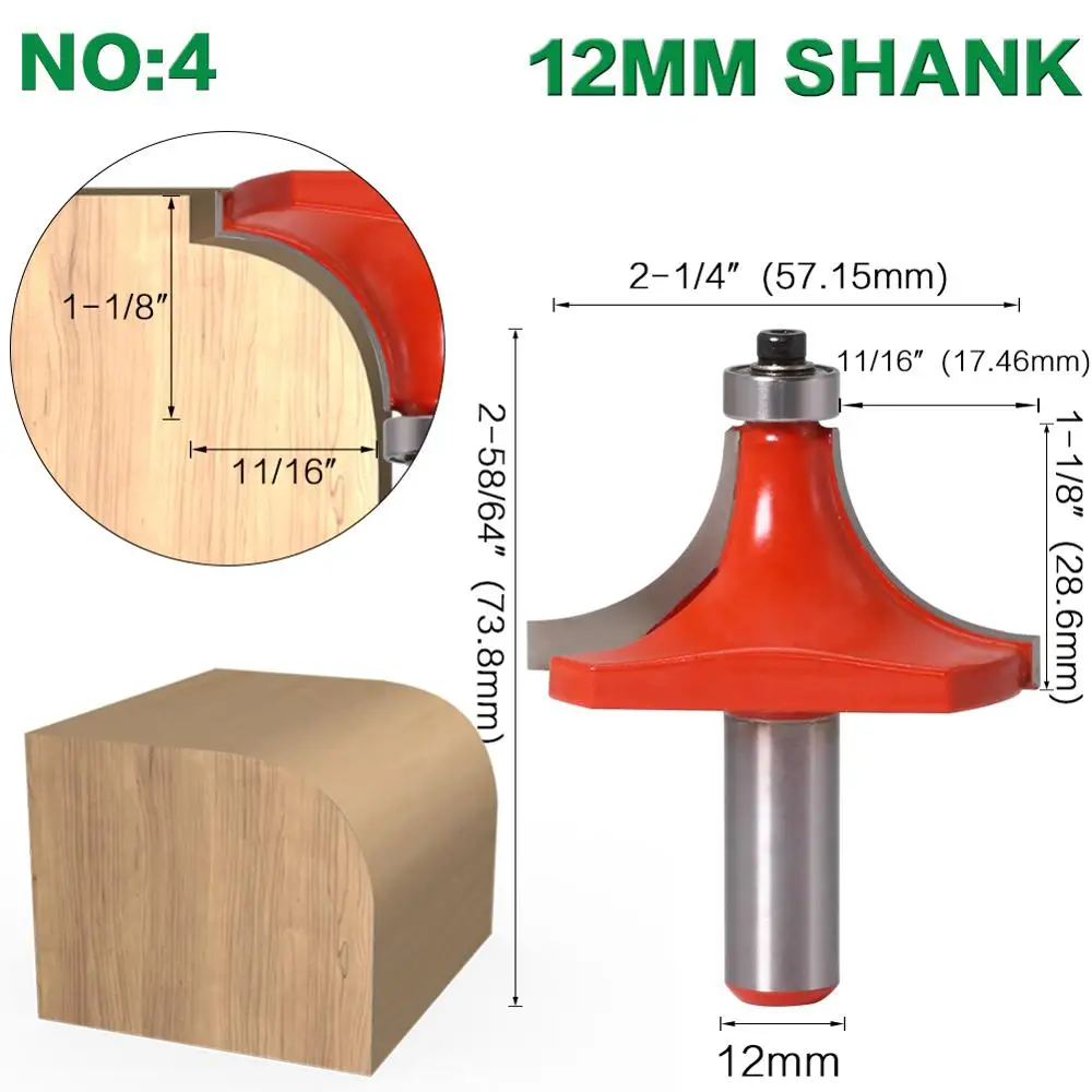 1PC12mm хвостовик 1/2 мм хвостовик круглый над фреза для отделки кромки для создания соединений в Ус с врезкой-25/3", 11/16" Радиус прямо Концевая триммер для очистки Концевая Пазовая кукурузы