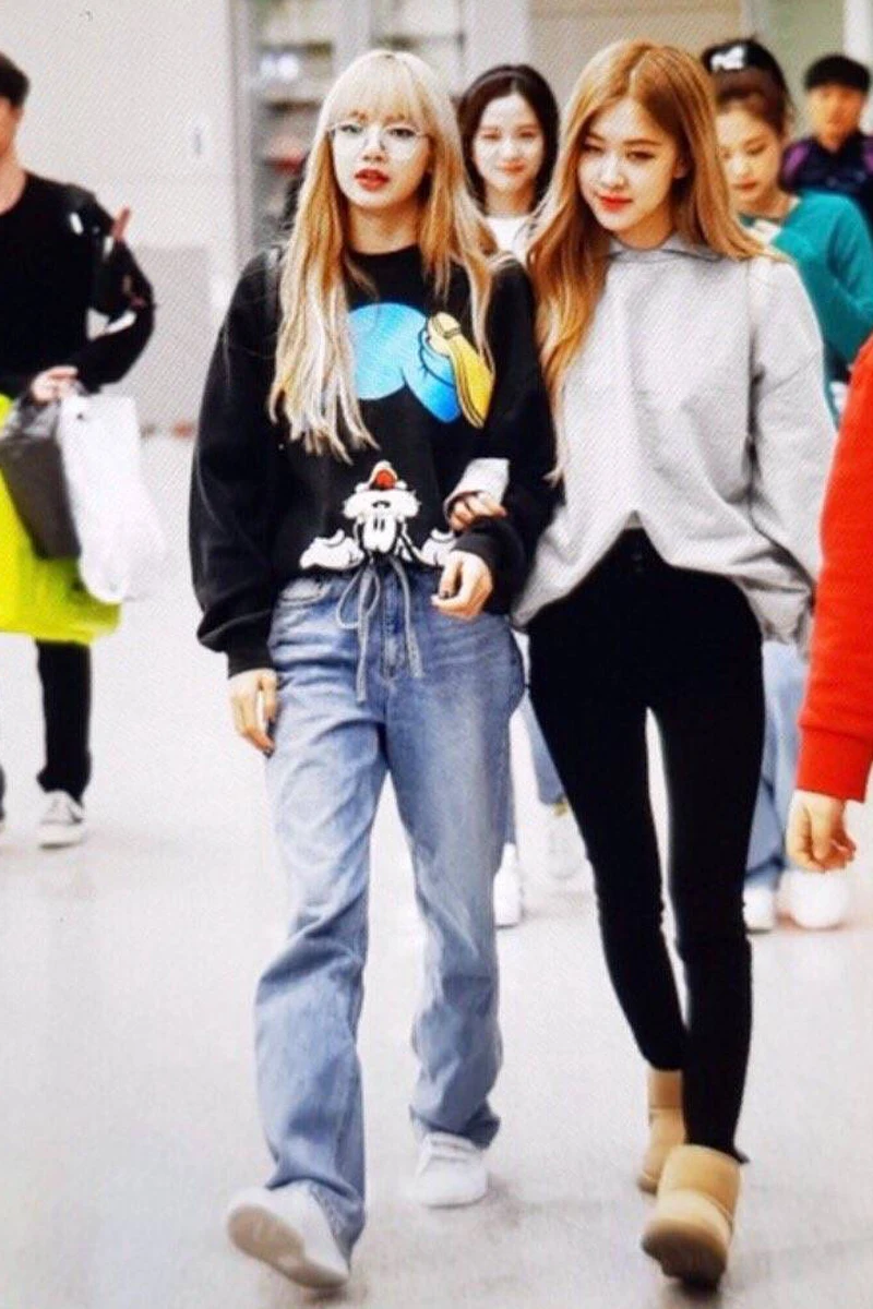 Kpop Blackpink lisa, корейский стиль ретро, свободные синие джинсы, широкие джинсы, женские Летние повседневные Прямые джинсы с высокой талией на шнуровке