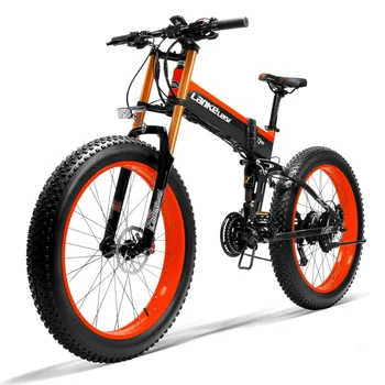 

LANKELEISI Folding Electric Bike 26 inch Fat Tire 750W Powerful Motor Smart Bicycle Mountain Snow Road Commute City E-bike
