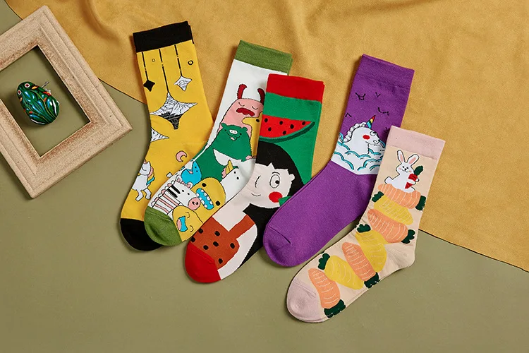 Женские хлопковые носки Tide-Socks в уличном стиле Dhl с надписью Wind 1 пара The-Tube College |