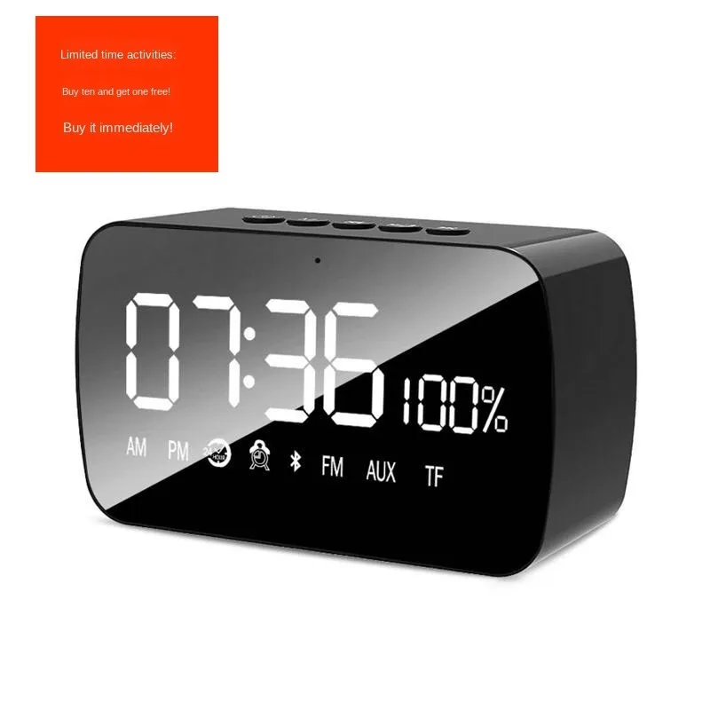 

Wireless Bluetooth Speaker Smart LED Mirror Display Radio Alarm Clock Voice Collection Announcer Speakers Portable Speaker