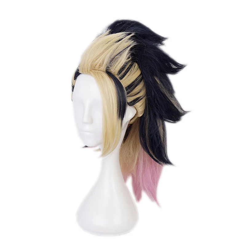 

LOL KDA The Baddest Akali Mixed Color Ponytail Long Role Play Heat Resistant Synthetic Hair Halloween Party Cosplay + Wig Cap