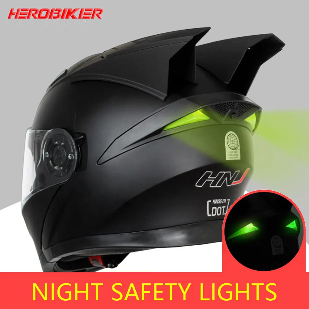 Мотоциклетный шлем HEROBIKER модульный с двойными линзами закрытый на все лицо для