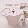 Baby Feeding Cups Food Storage Baby Foldable Snack Cup Travel Portable Pacifier Box Cup with Handle Silicone 2021 New 4