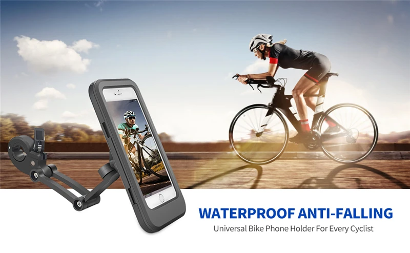 wall phone holder Adjustable Waterproof Bicycle Phone Holder Universal Bike Motorcycle Handlebar Magnet Case Cell Phone Support Mount Bracket Bag phone holder for desk