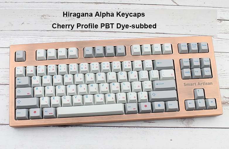 

Hiragana Alpha Keycaps Cherry Profile PBT dye-sublimated Japanese letters 139 keys for Cherry MX switches Mechanical Keyboards