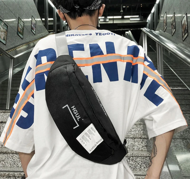 Поясная Сумка унисекс, многофункциональная поясная сумка, нагрудные сумки, уличная сумка в стиле хип-хоп, сумка через плечо из ткани Оксфорд