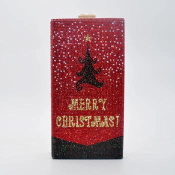 

Christmas Tree Design Diamonds Evening Bag Women Shoulder Luxury Rhinestone Crossbody Bags Fashion Wedding Party Purse Women Bag